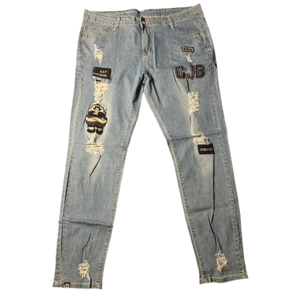CJB Patched Denim Jeans
